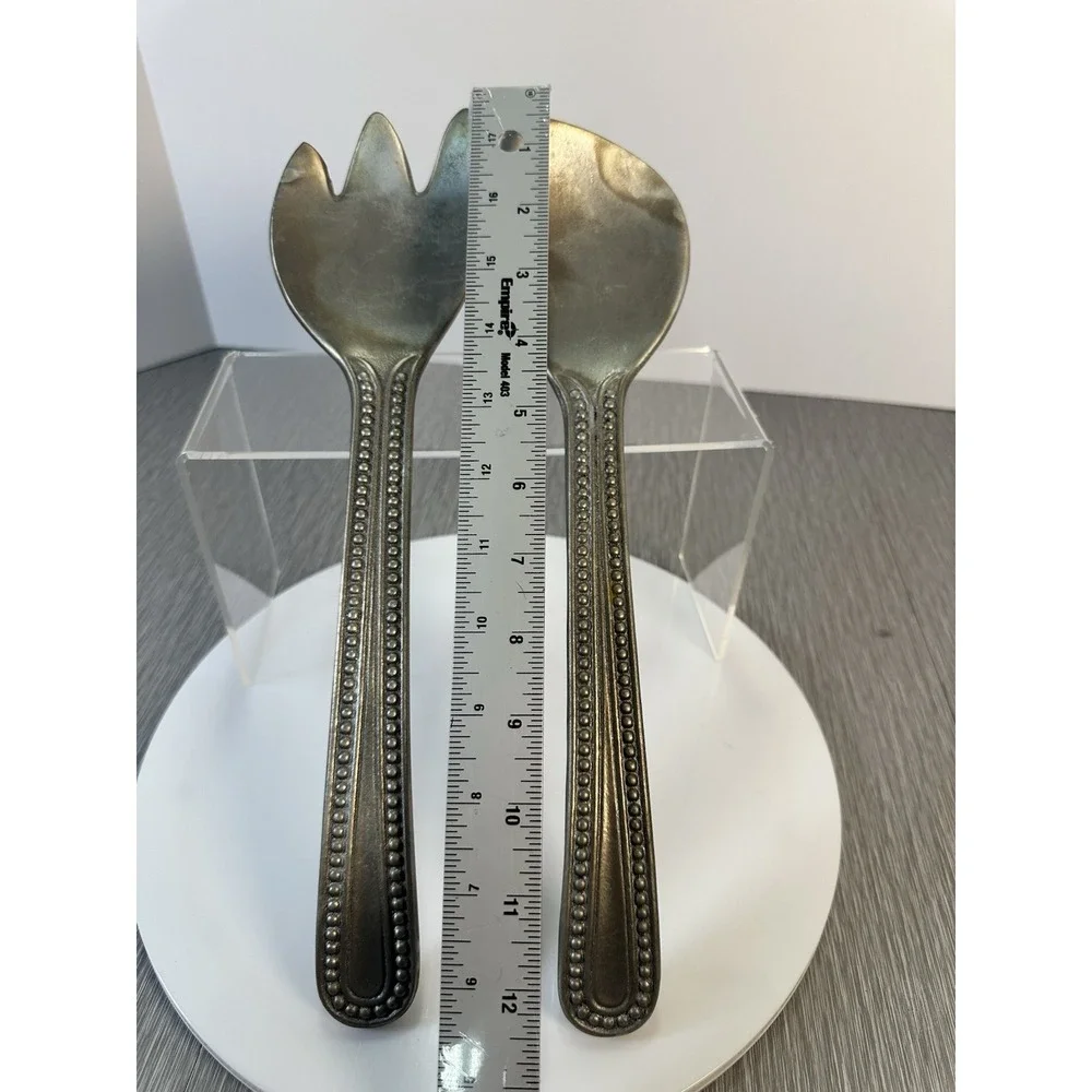 Wilton Armetale Serving Fork And Spoon Flutes And Pearls - Dinner Entertaining